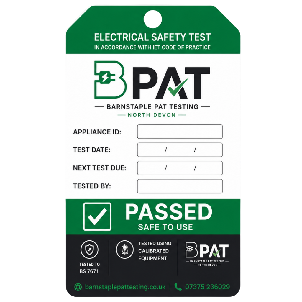 BPAT PASSED hanging tag for appliances where a sticker cannot be applied